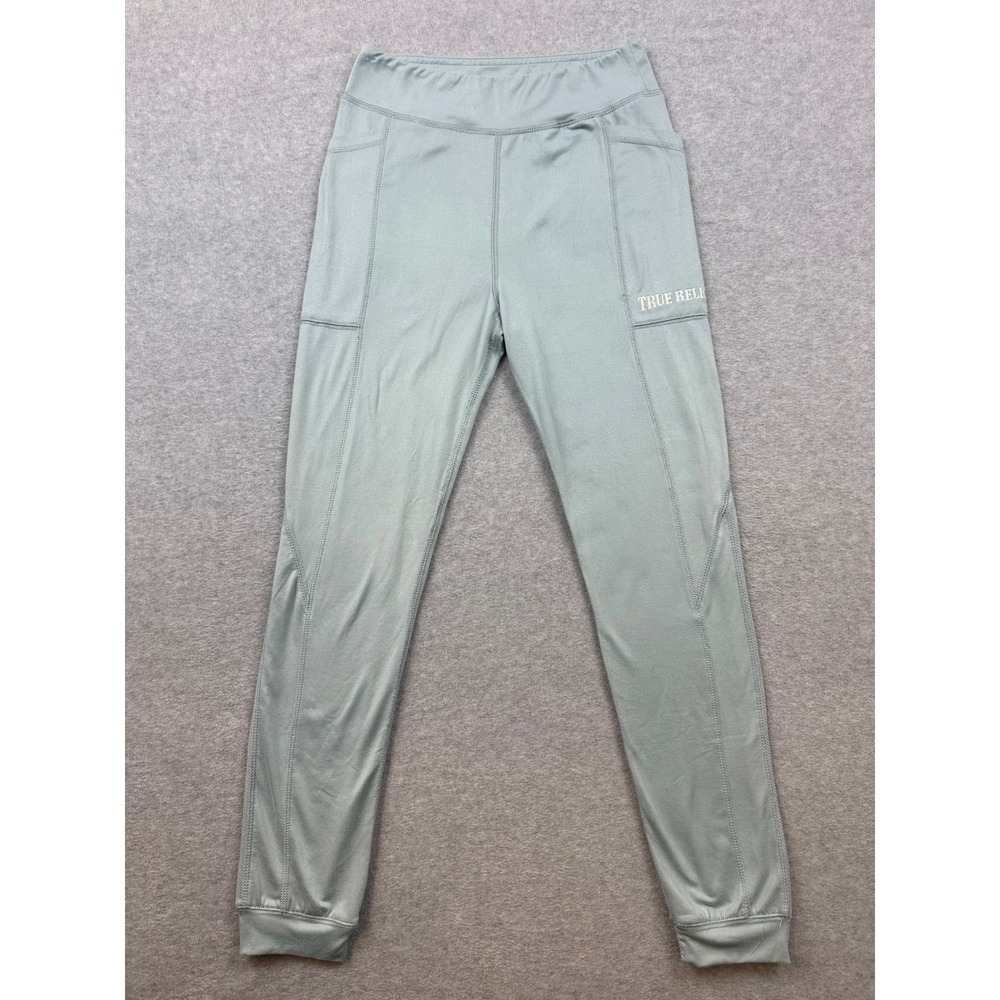 True Religion Womens Sage Green Activewear Leggings Joggers Size M Pockets